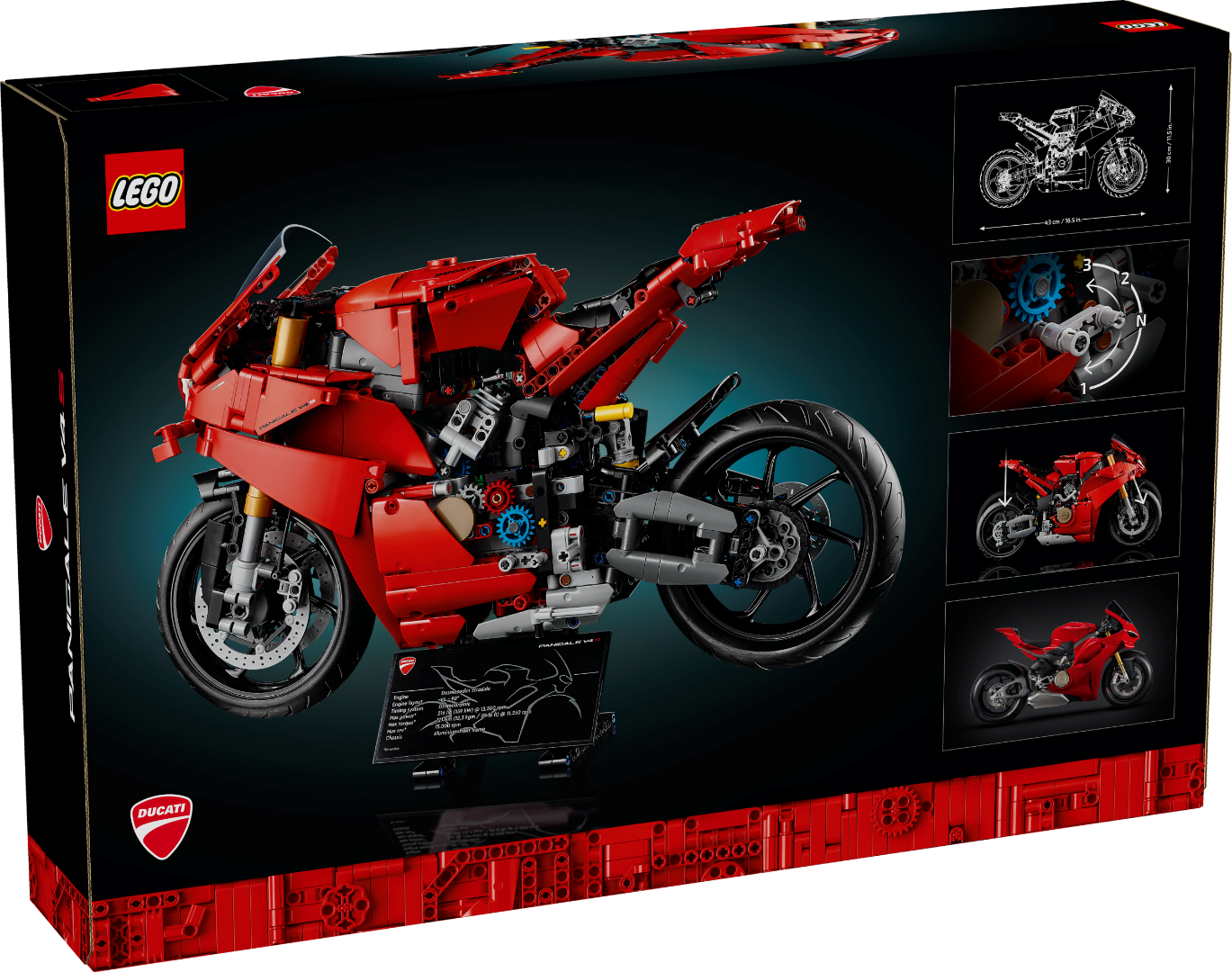 LEGO Ducati Panigale V4 S Motorcycle 42202 Technic back of box