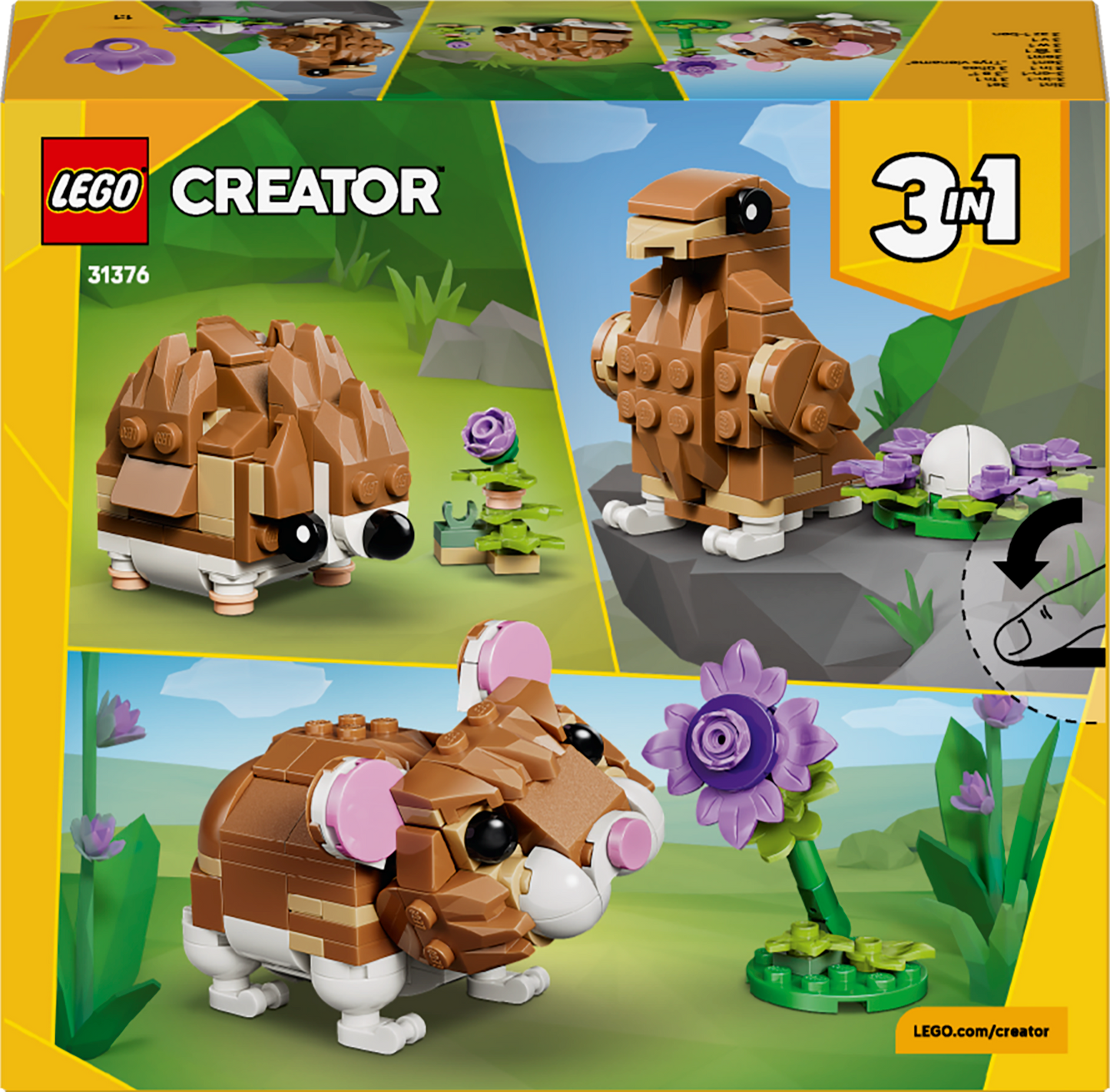 LEGO Creator 3in1: Cute Hamster with a Flower (31376)