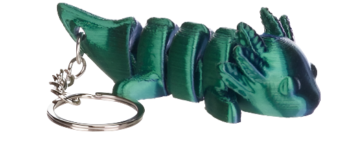 3D Sculptworx Printed Animals Keychain Asst