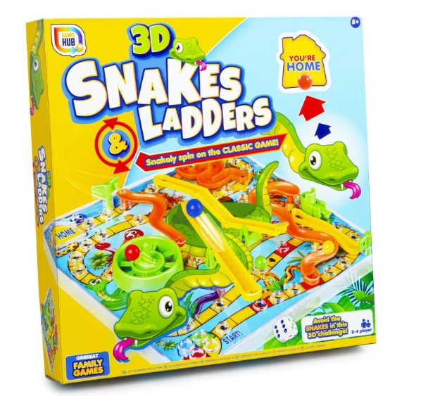 3D Snakes & Ladders Kids Childrens Board Game