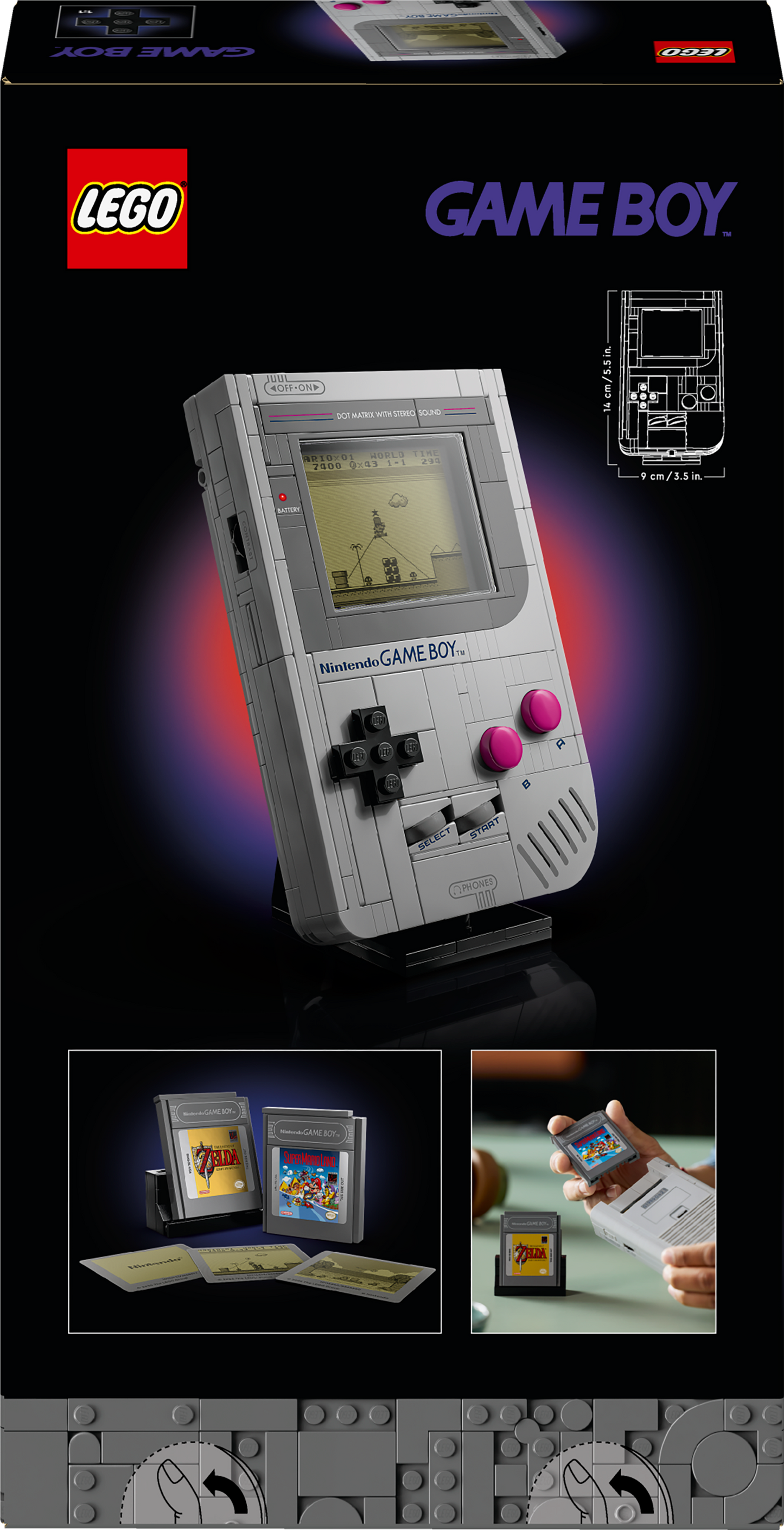 LEGO Game Boy set packaging with LEGO logo and product images.