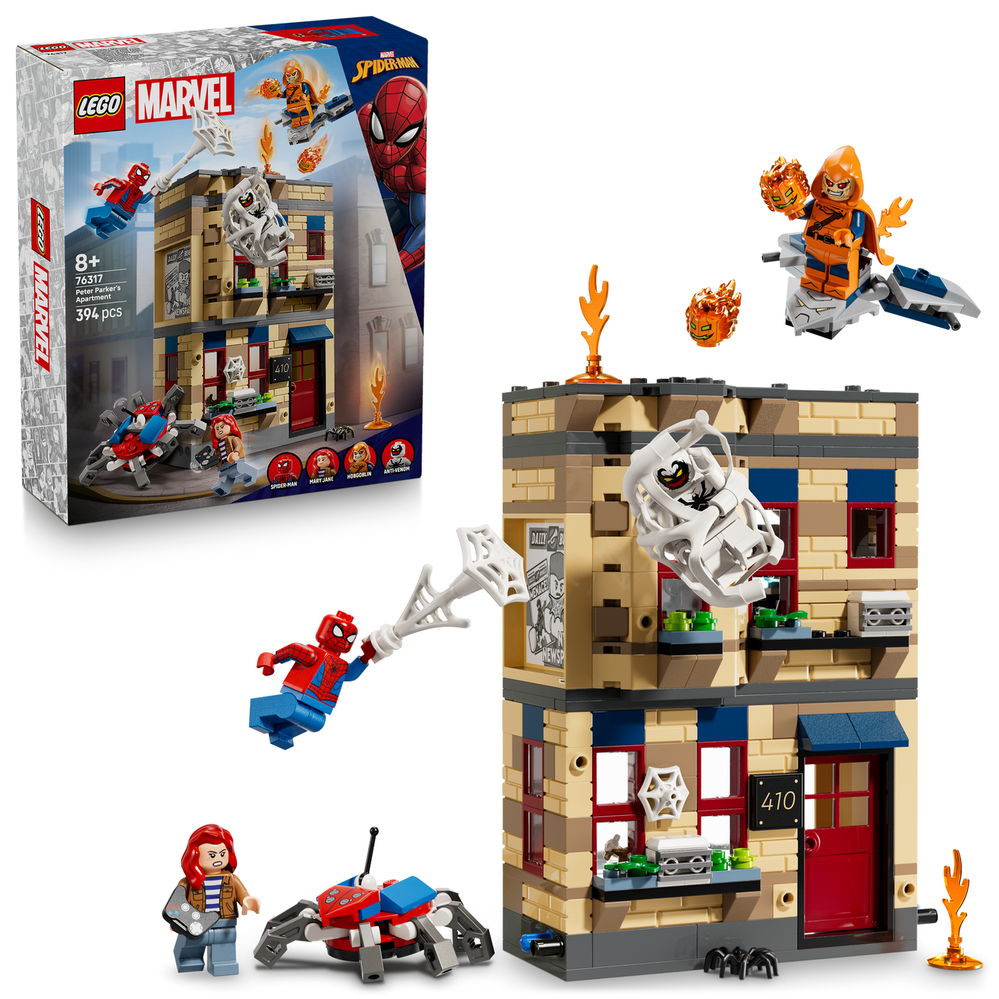 LEGO Marvel Spider-Man Peter Parker's Apartment set, with packaging