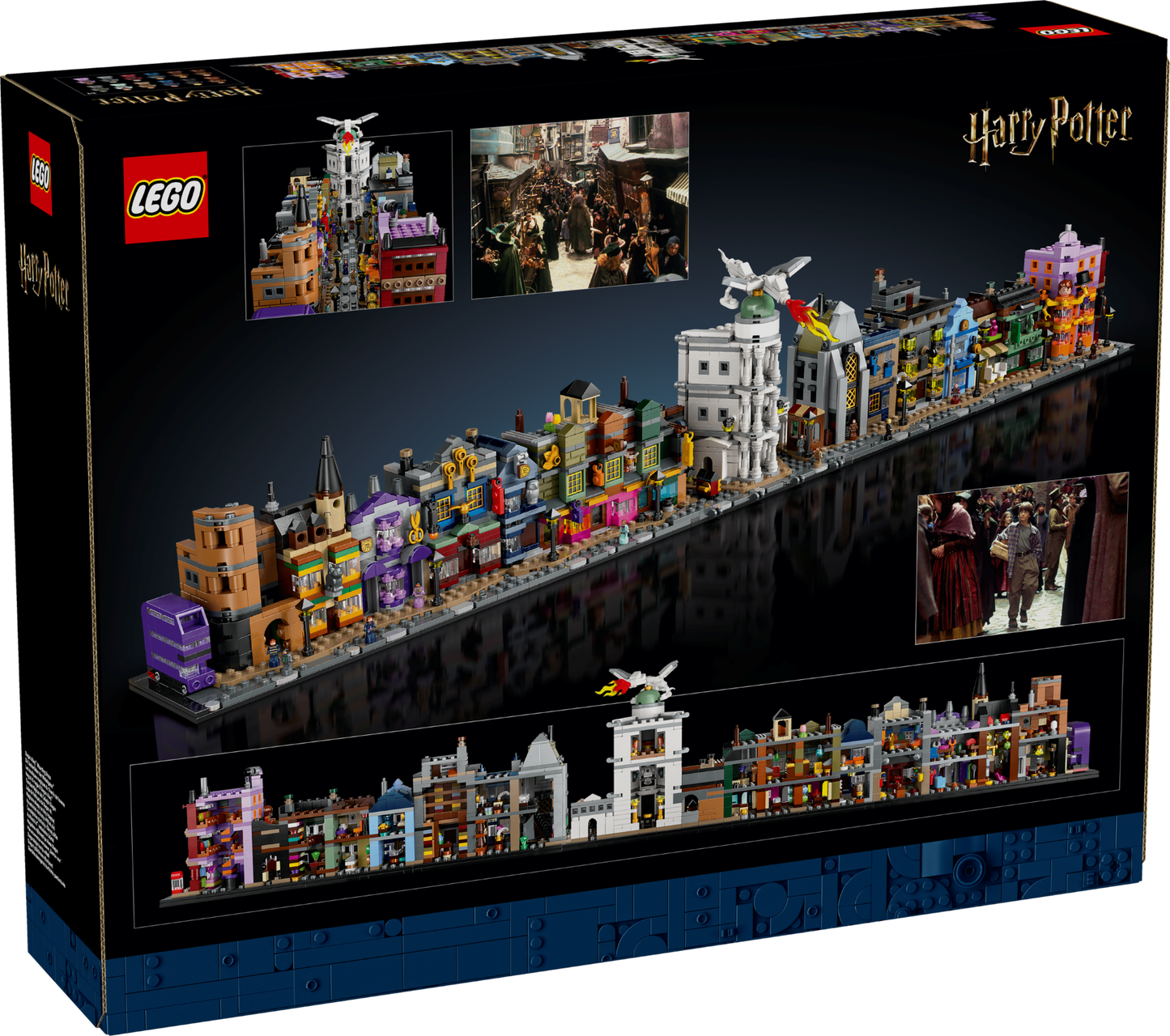Back of box image LEGO Diagon Alley 76444 Harry Potter