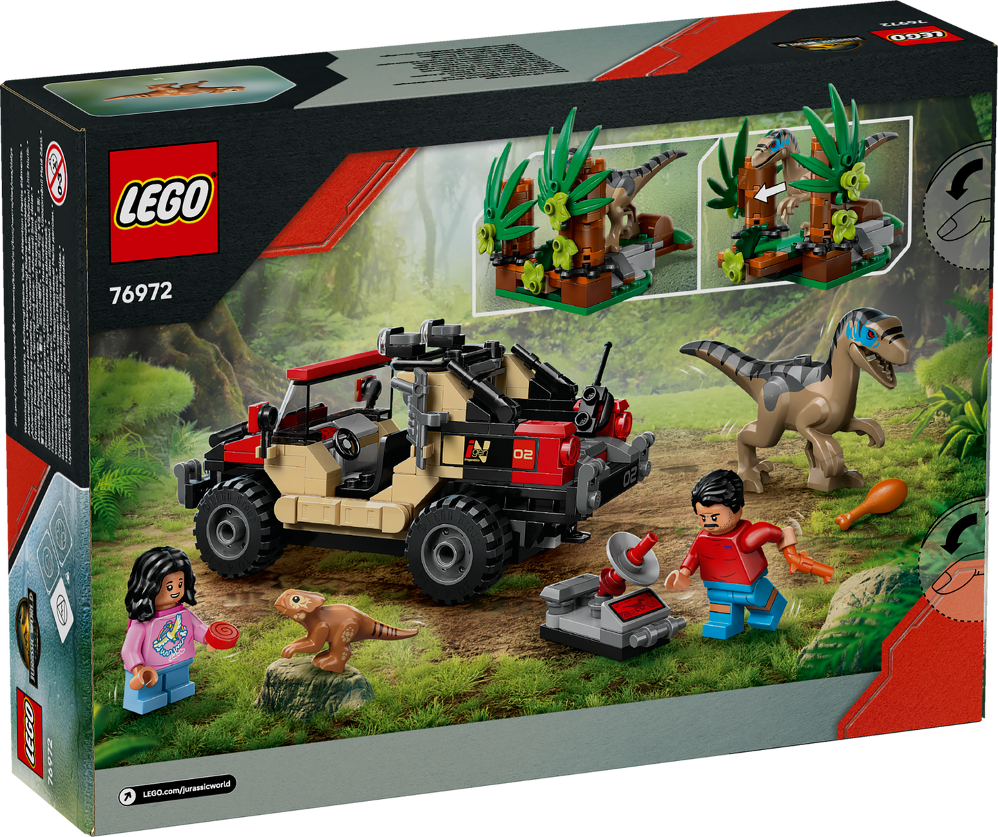 LEGO | Jurassic World Raptor Off-Road Escape Dino Toy (76972)