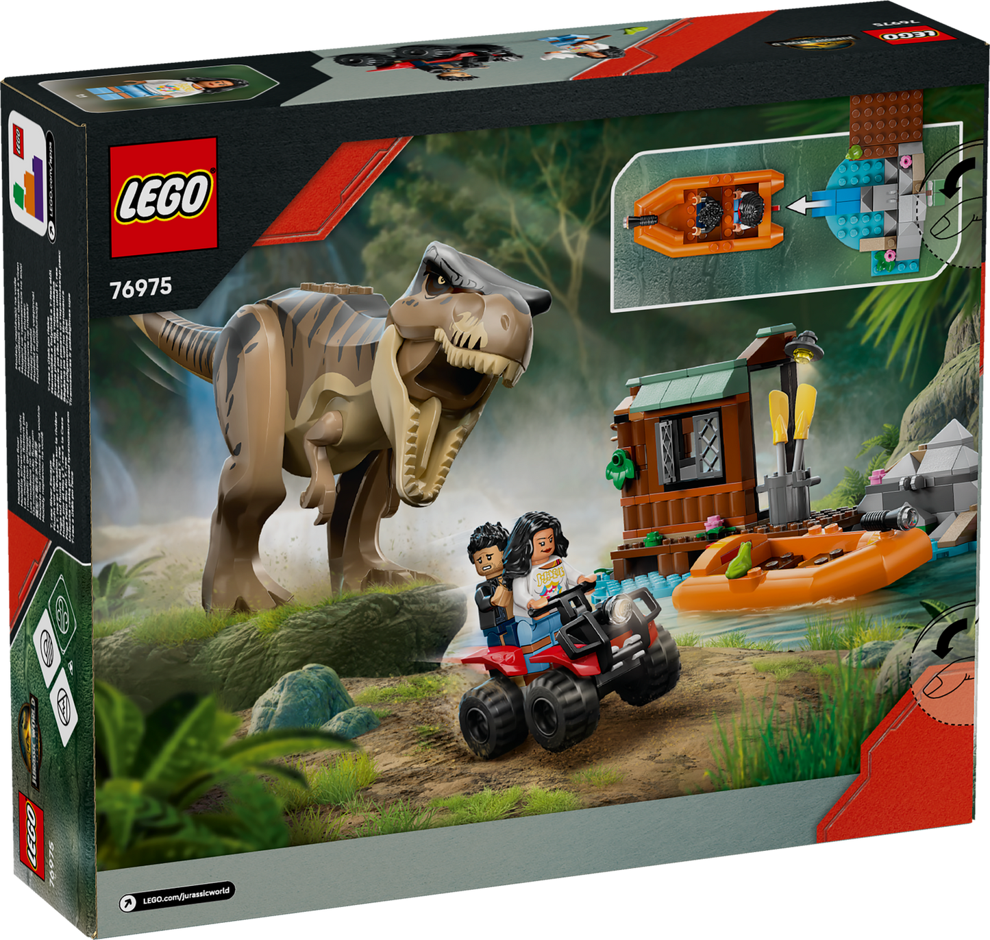 LEGO | Jurassic World T. rex River Escape, Dinosaur Toy (76975)