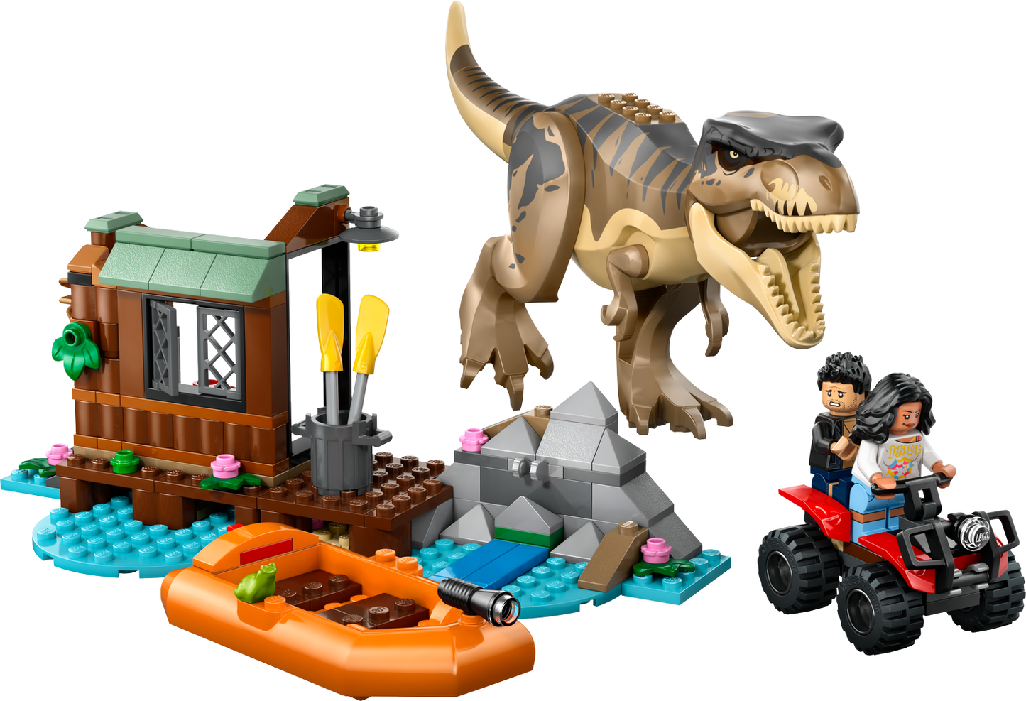 LEGO | Jurassic World T. rex River Escape, Dinosaur Toy (76975)