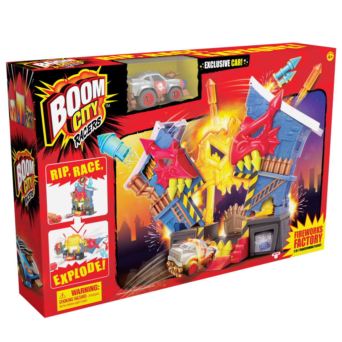 Boom City Racers Fireworks Factory 3 in 1 Exploding Playset