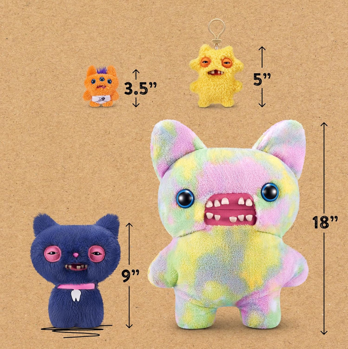 Fuggler Alley Cats 9-Inch Plush Toy (Cheezee) Grey by ZURU – Funny Ugly Monster Stuffed Animal