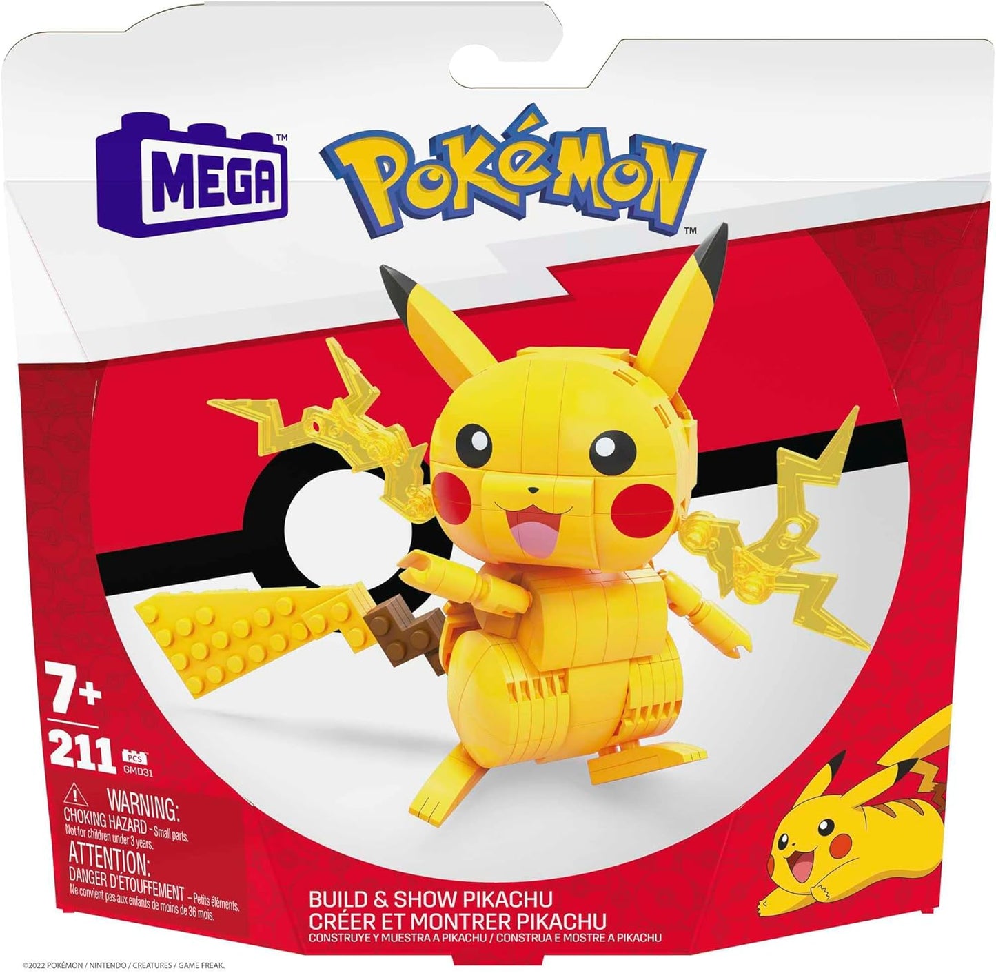 MEGA Pokémon Pikachu Interlocking Blocks Building Set - GMD31