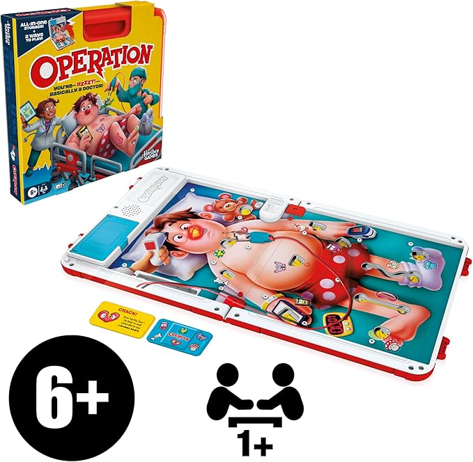 Operation: Electronic Board Game with All-in-One Carrying Case