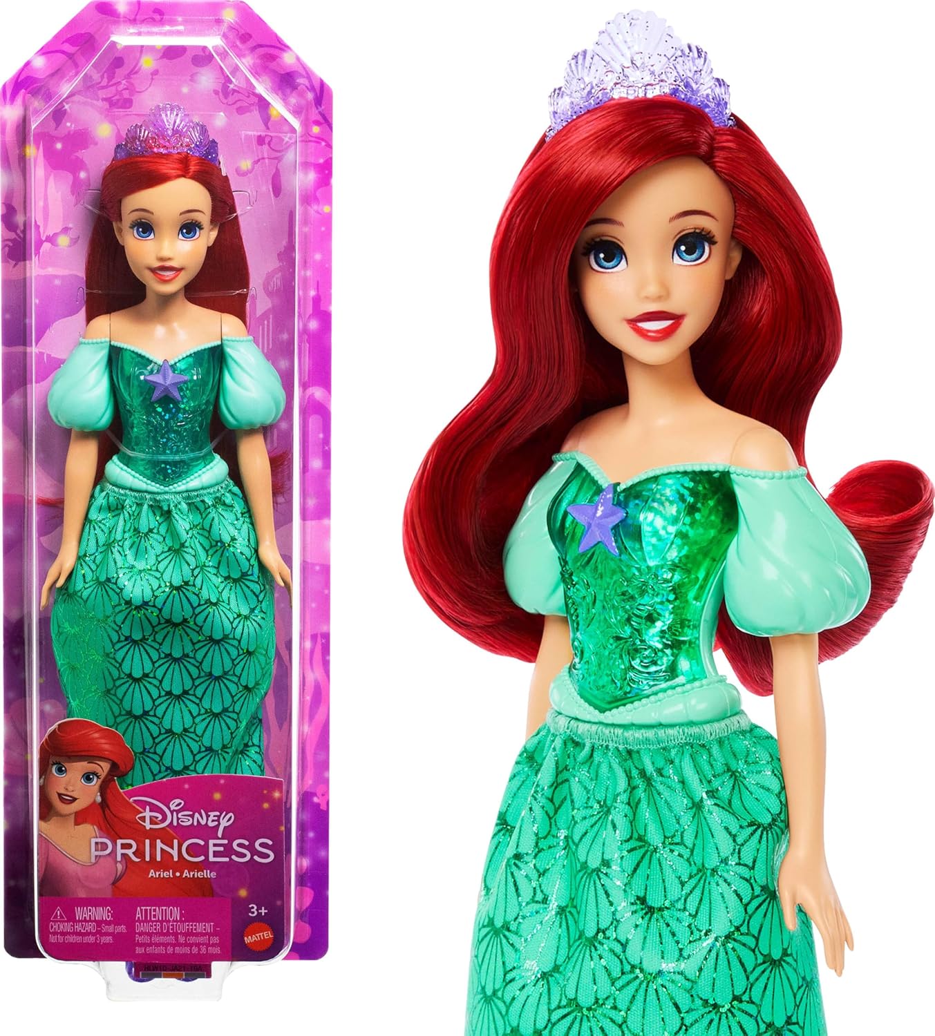 Mattel Disney Princess Dolls, Ariel Posable Fashion Doll (HLW10)