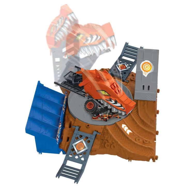 Hot Wheels Monster Trucks Arena Smashers Tiger Shark Spin-Out Challenge