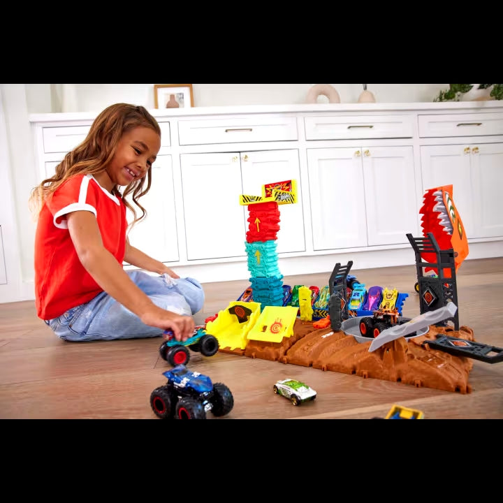 Hot Wheels Monster Trucks Arena Smashers Demo Derby Car Jump Challenge (HNB94)
