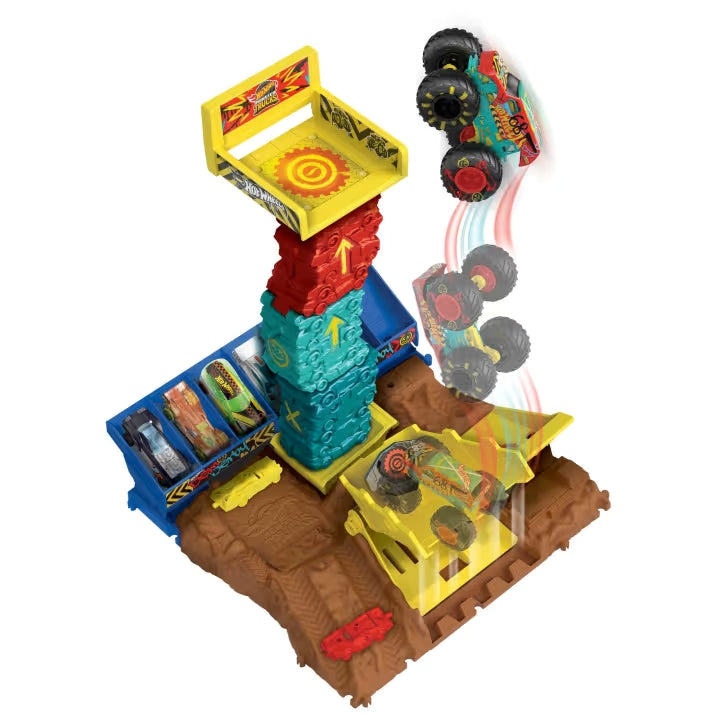 Hot Wheels Monster Trucks Arena Smashers Demo Derby Car Jump Challenge (HNB94)