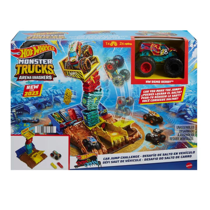 Hot Wheels Monster Trucks Arena Smashers Demo Derby Car Jump Challenge (HNB94)