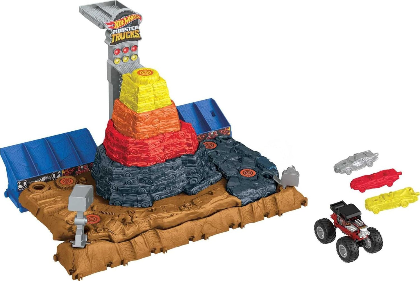 Hot Wheels Monster Trucks Arena Smashers Bone Shaker Ultimate Crush Yard Playset (HNB96)