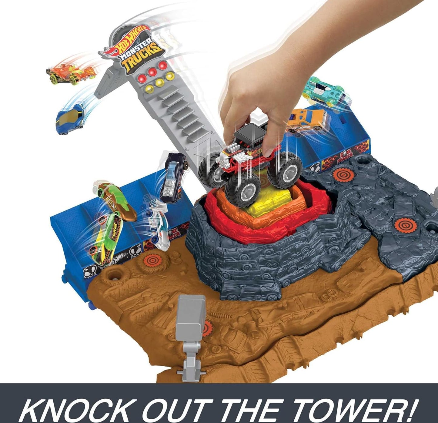 Hot Wheels Monster Trucks Arena Smashers Bone Shaker Ultimate Crush Yard Playset (HNB96)