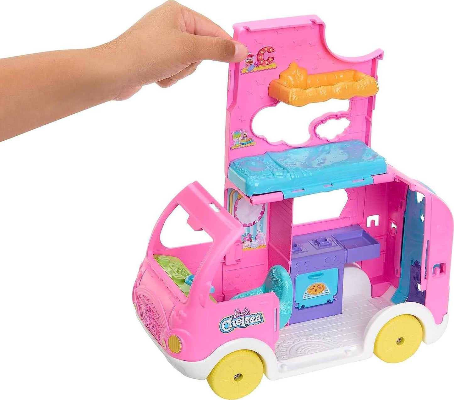 Barbie Camper, Chelsea 2-in-1 Playset with Small Doll (HNH90)