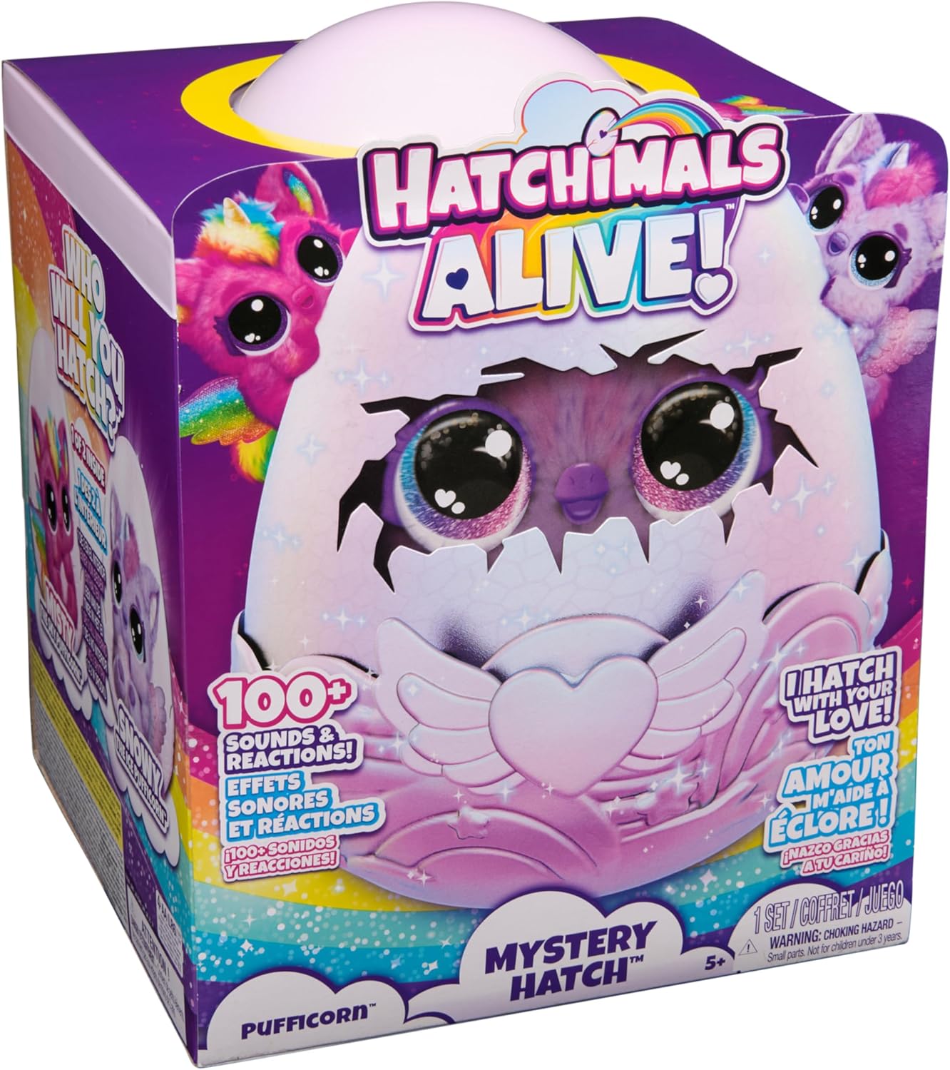 Hatchimals Alive, Mystery Hatch Pufficorn, Surprise Interactive Toy and Egg with Mist