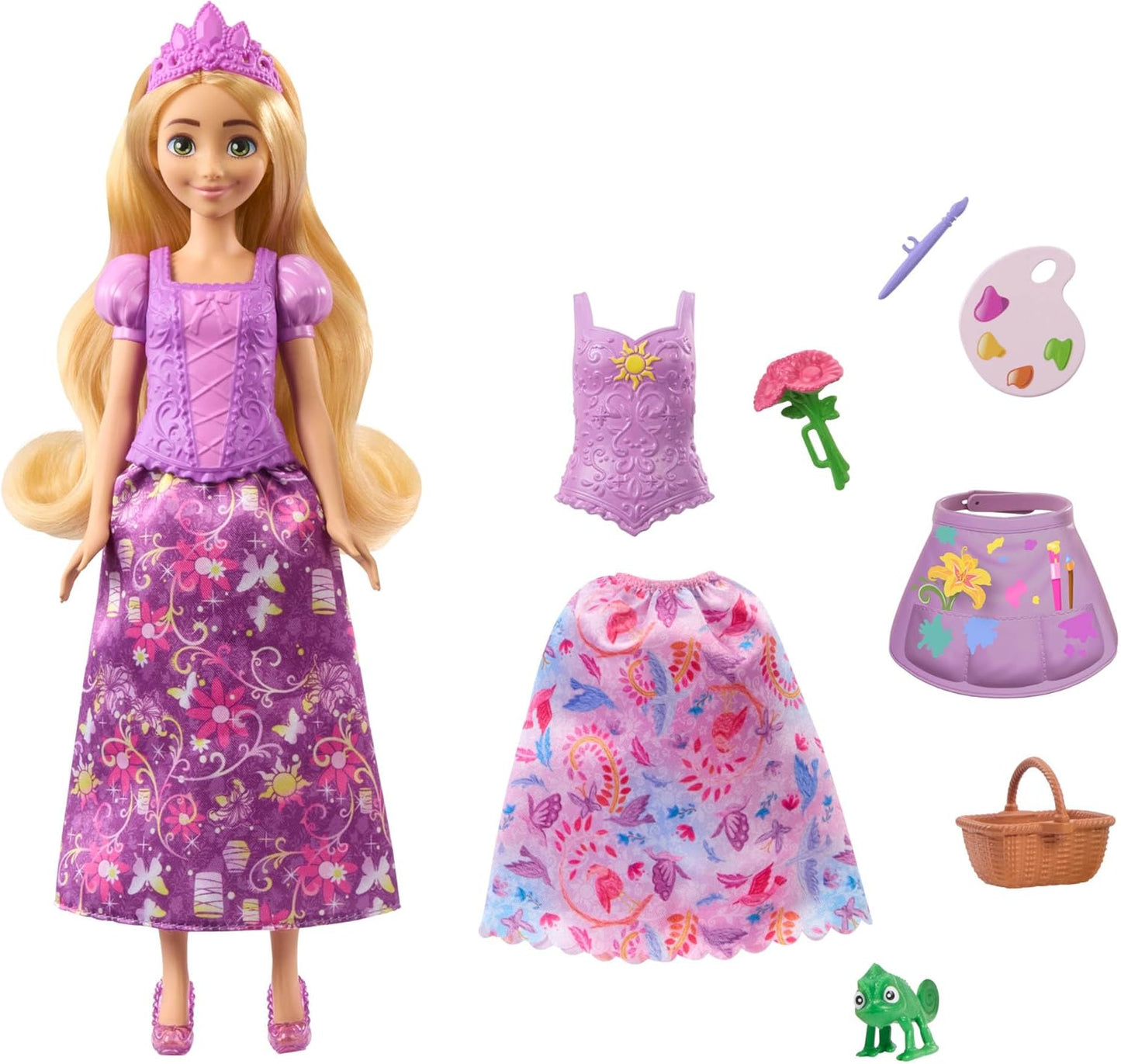 Mattel Disney Princess Toys, Rapunzel Fashion Doll with 2 Looks (JBG09)