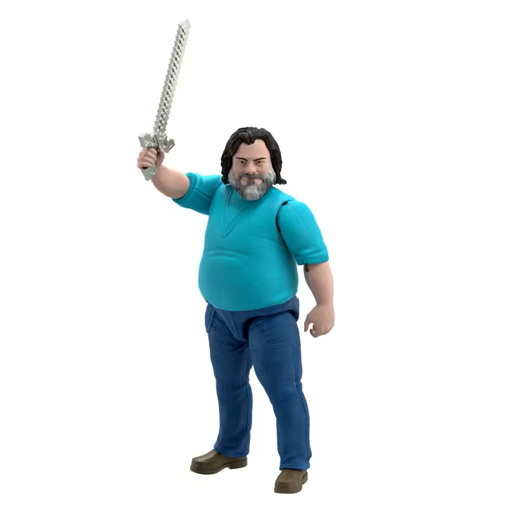 Mattel Minecraft Large-Scale Action Figure, 12-inch Posable Steve Toy Collectible Inspired by A Minecraft Movie, JGG67