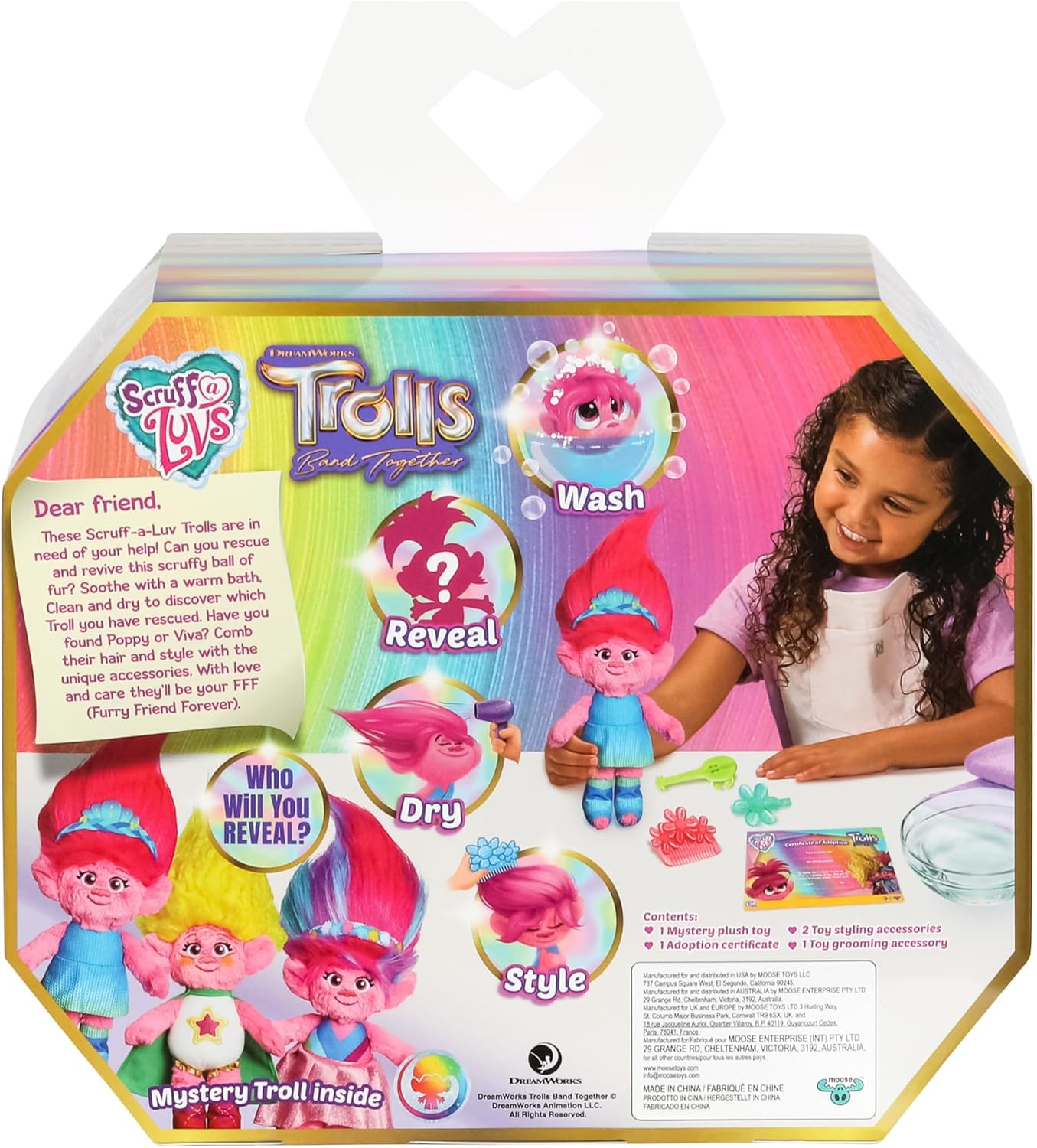 Little Live Pets Scruff-a-Luvs Trolls Band Together Reveal. Wash, Reveal And Style A Cute Plush Trolls Doll