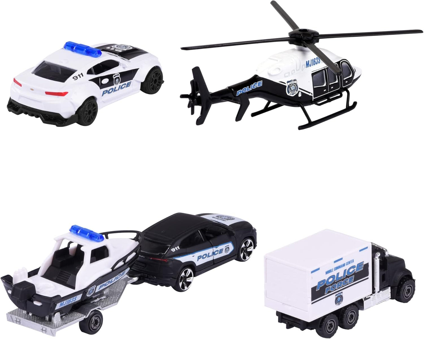 Majorette Police Force Pack 4 Cars Set - Scale 1:64