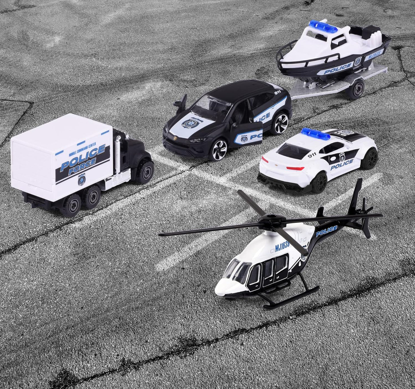 Majorette Police Force Pack 4 Cars Set - Scale 1:64