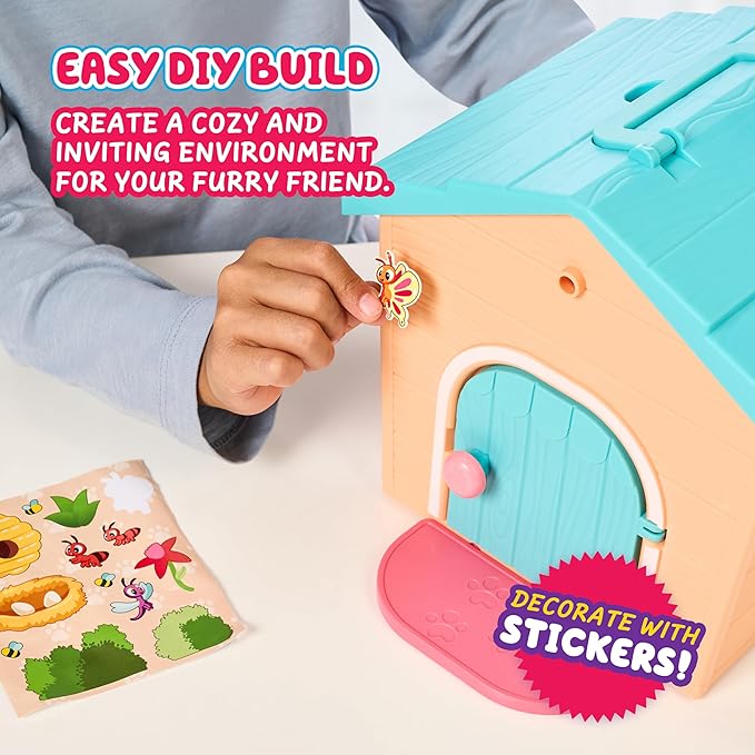 Little Live Pets My Puppy's Home Minis - Teal & Orange Home Plush Toy Puppy and Kennel Playset Surprise Reveal! Build Your Puppy's Home, Name Your Puppy and SURPRISE! Puppy Appears!