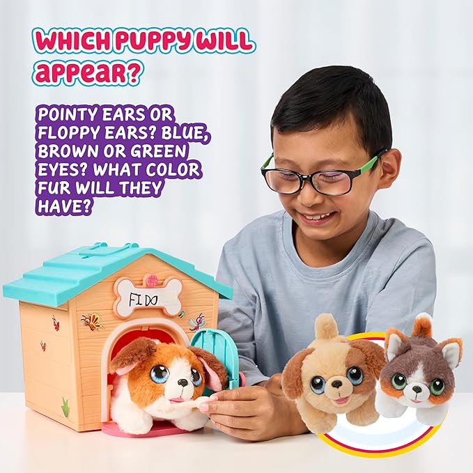 Little Live Pets My Puppy's Home Minis - Teal & Orange Home Plush Toy Puppy and Kennel Playset Surprise Reveal! Build Your Puppy's Home, Name Your Puppy and SURPRISE! Puppy Appears!