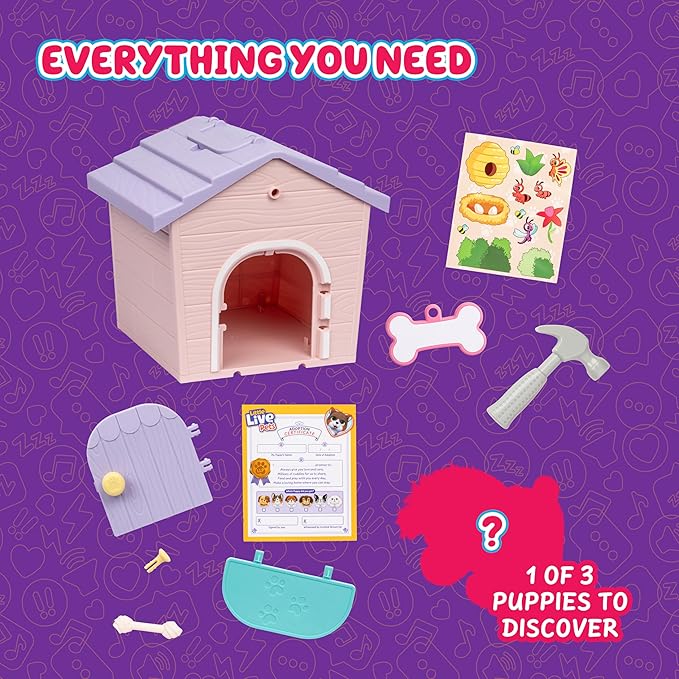 Little Live Pets Pink & Purple Home - My Puppy's Home Minis Plush Toy and Kennel Playset Surprise Reveal!