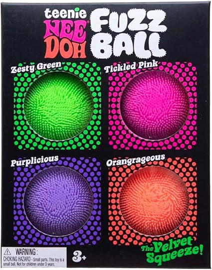 NeeDoh Teenie Needoh Fuzzball 4-Pack - Sensory Squeeze Toy