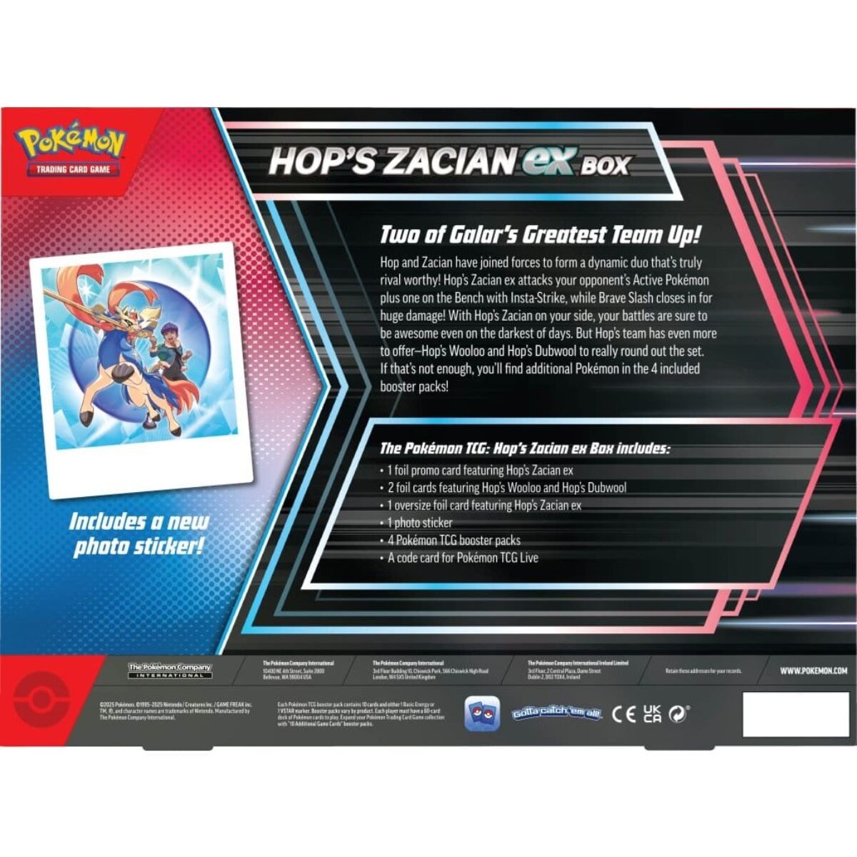 Pokémon TCG: Hop’s Zacian ex Box