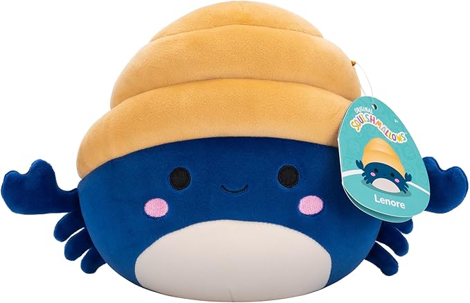 Squishmallow Lenore Blue & Tan Hermit Crab BNWT Squishmallows Plush 7.5 inch