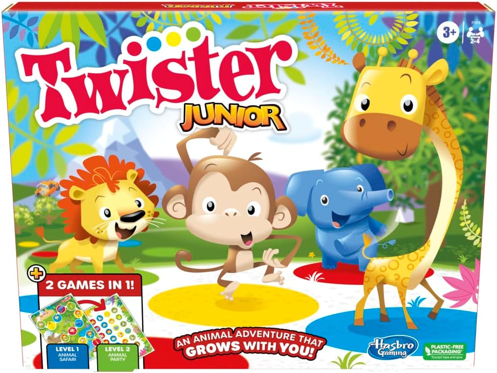 Hasbro Gaming Twister Junior, Classic Party Game Reimagined for 3+ Year Olds