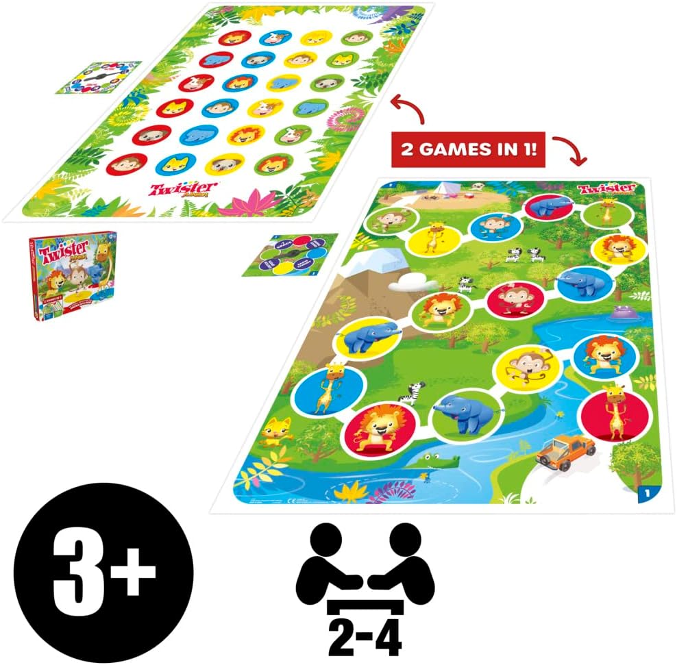 Hasbro Gaming Twister Junior, Classic Party Game Reimagined for 3+ Year Olds