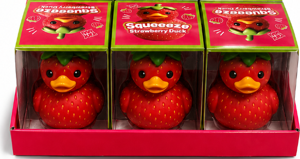 Squeeeze Squishy Strawberry Duck - Single Pack