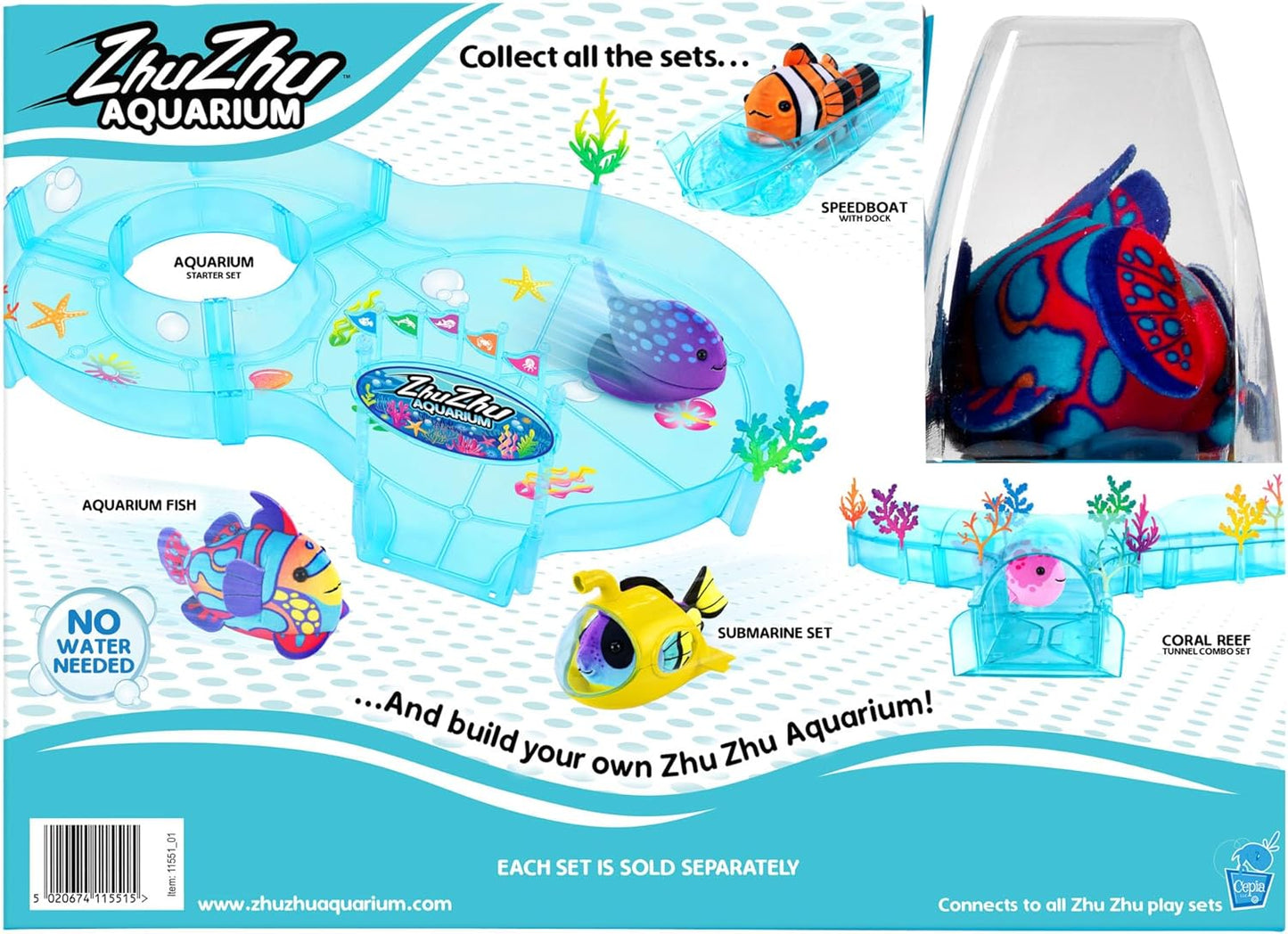 John Adams | Zhu Zhu Pets | Zhu Zhu Aquarium Bubble Ball & Surfboard Starter Playset WITH Fish