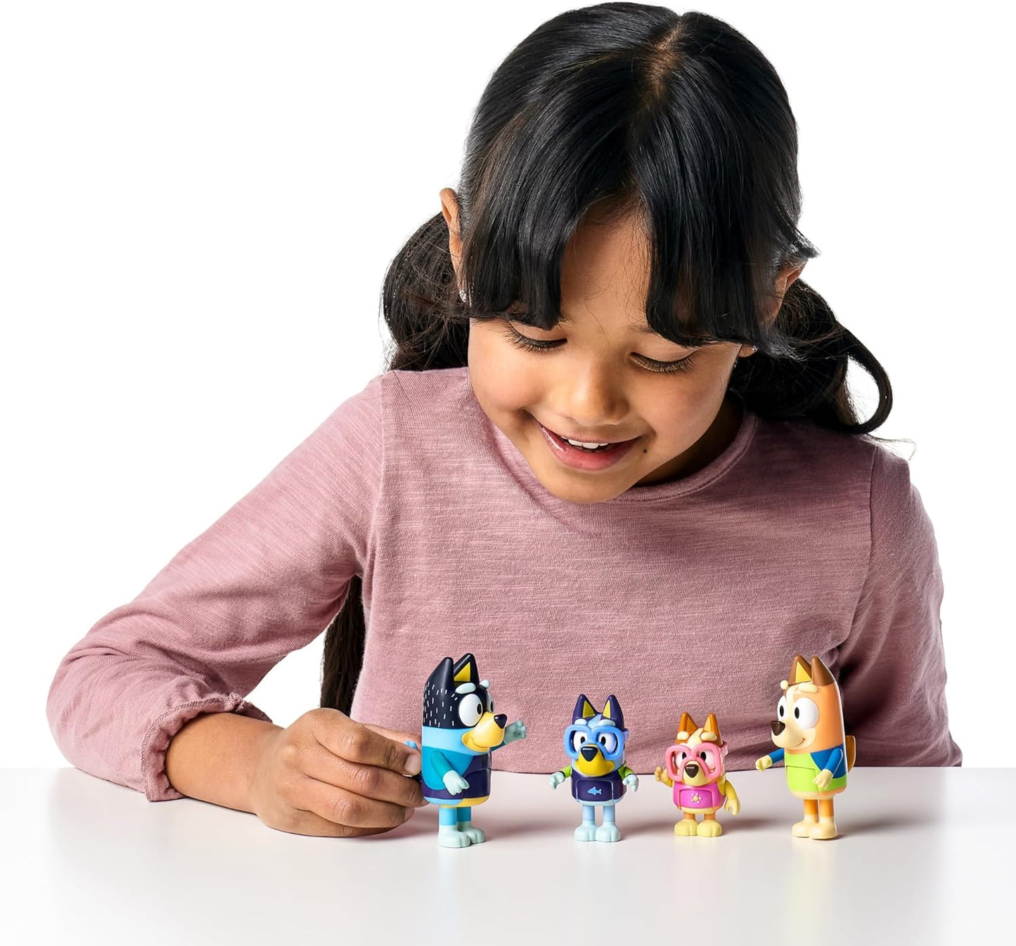 Bluey Figure 4-Pack, Family Beach Day 2.5-3 Inch