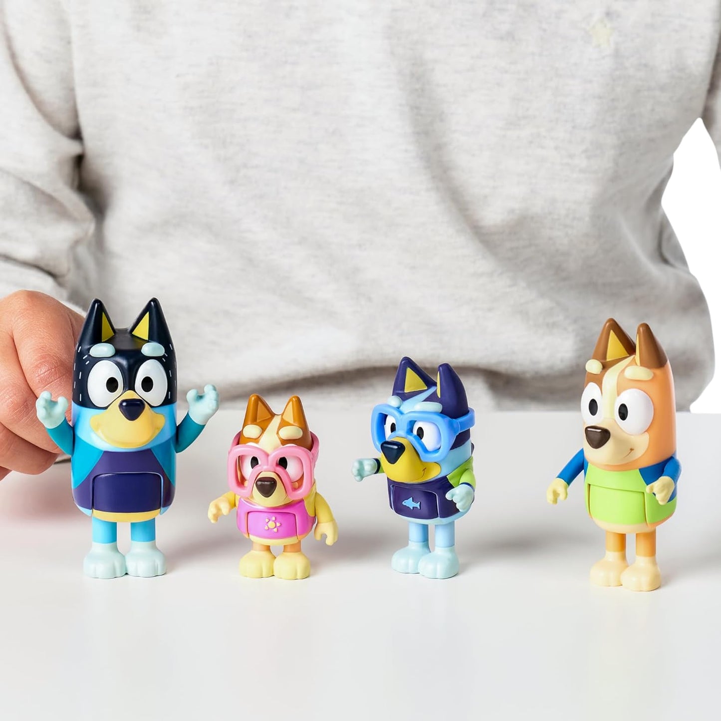 Bluey Figure 4-Pack, Family Beach Day 2.5-3 Inch