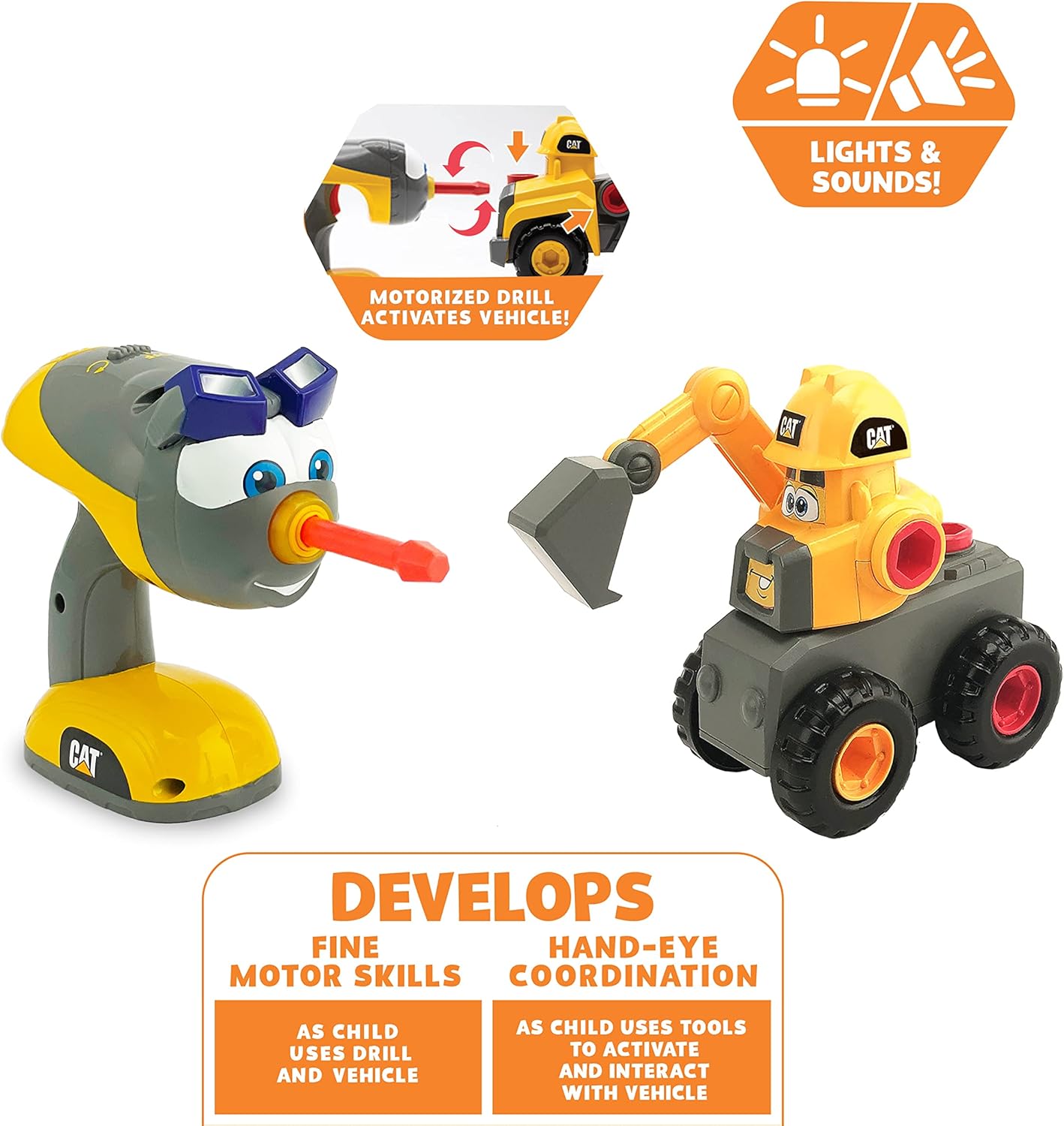 CAT Construction Jr. Crew Fix-It Fleet Toy Excavator