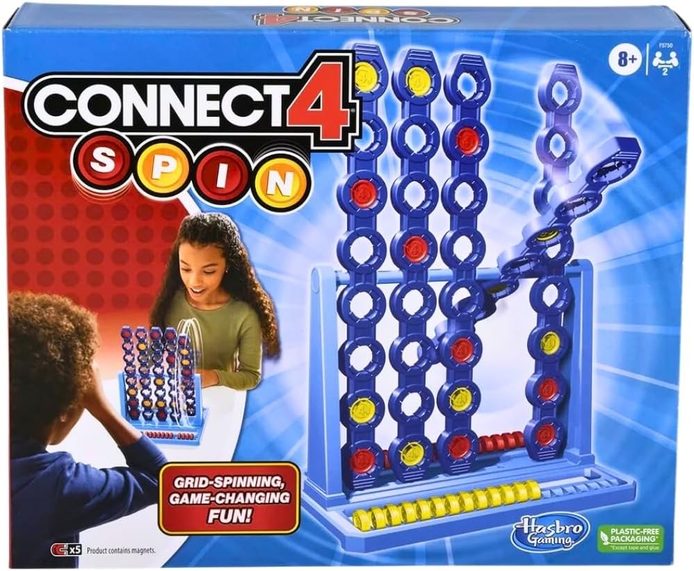Hasbro Gaming Connect 4 Spin Game, Features Spinning Connect 4 Grid