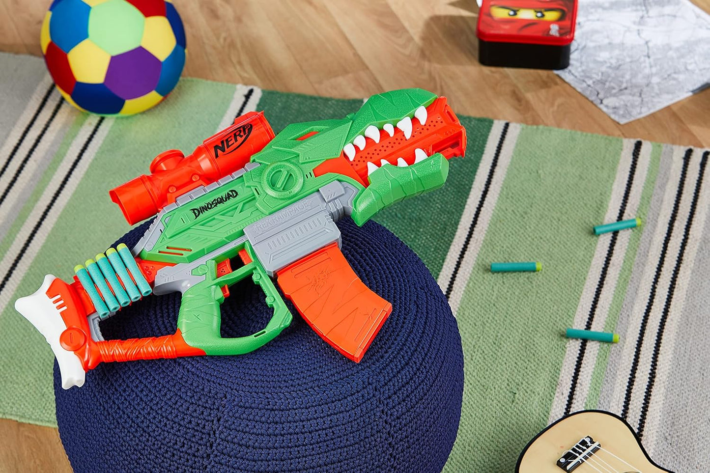 Nerf DinoSquad Rex-Rampage Motorised Dart Blaster, T-Rex Dinosaur Design