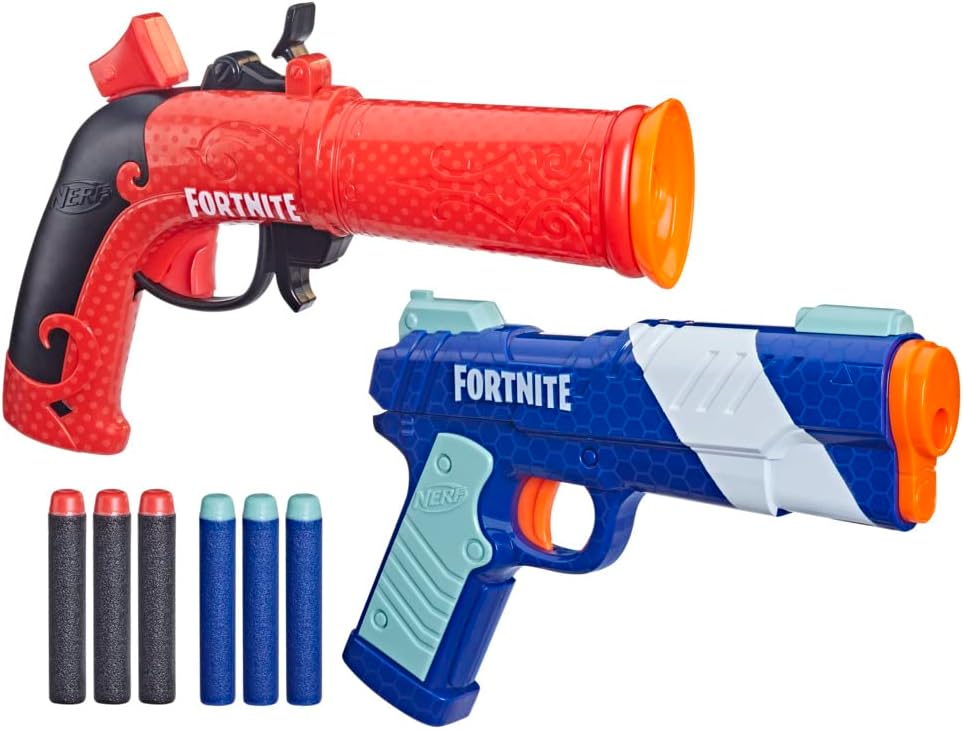 Nerf Fortnite Dual Pack Includes 2 Fortnite Blasters and 6 Nerf Elite Darts