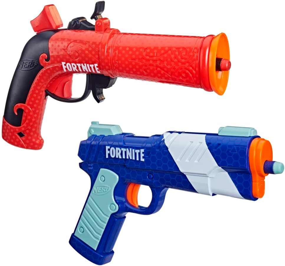 Nerf Fortnite Dual Pack Includes 2 Fortnite Blasters and 6 Nerf Elite Darts
