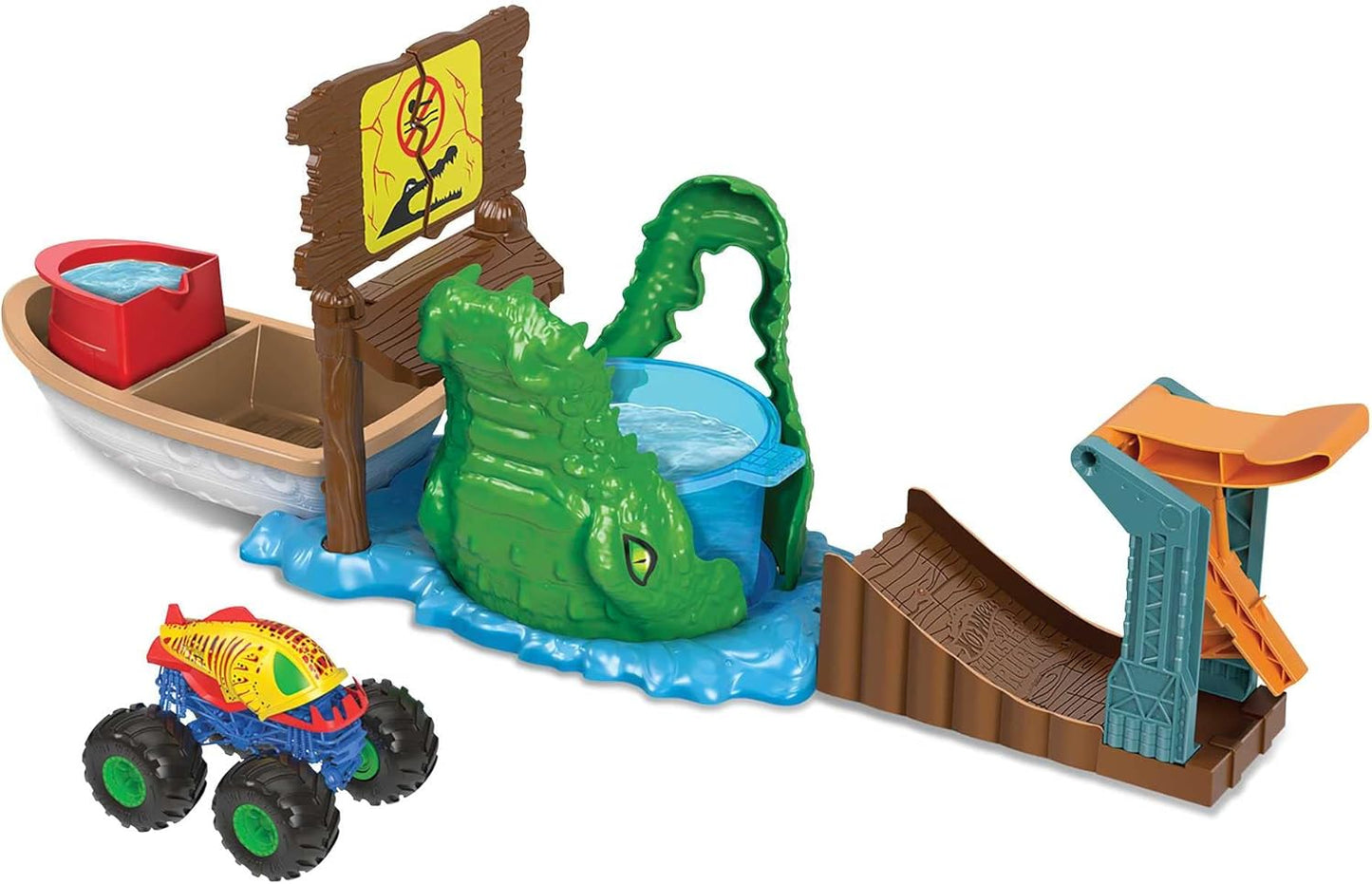 Hot Wheels Monster Trucks Swamp Chomp Playset Colour Shifter (HGV14)