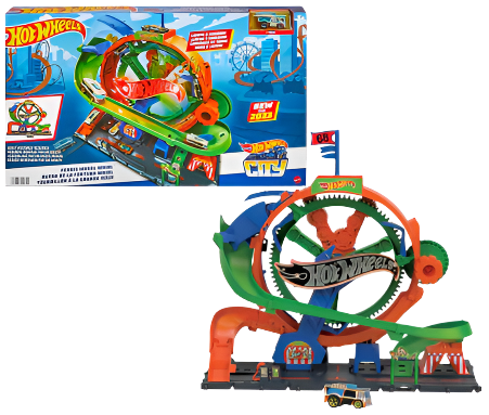 Hot Wheels City Ferris Wheel Track Set with Hot Wheels Car