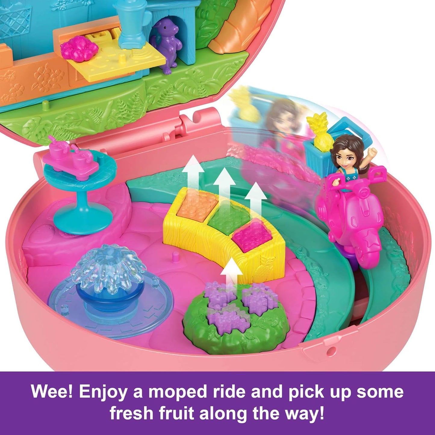 Polly Pocket Dolls and Playset, Adventure Moped Compact (HWN98)