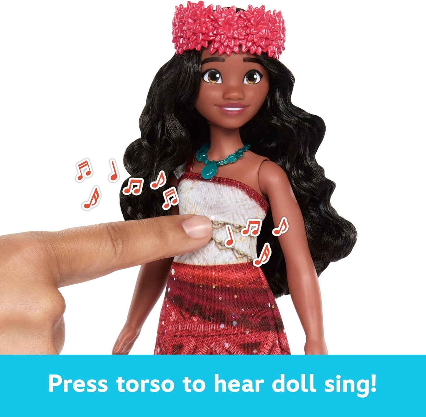 Mattel Disney Moana 2 Singing Adventure Moana Doll with Signature Outfit (JBT37)