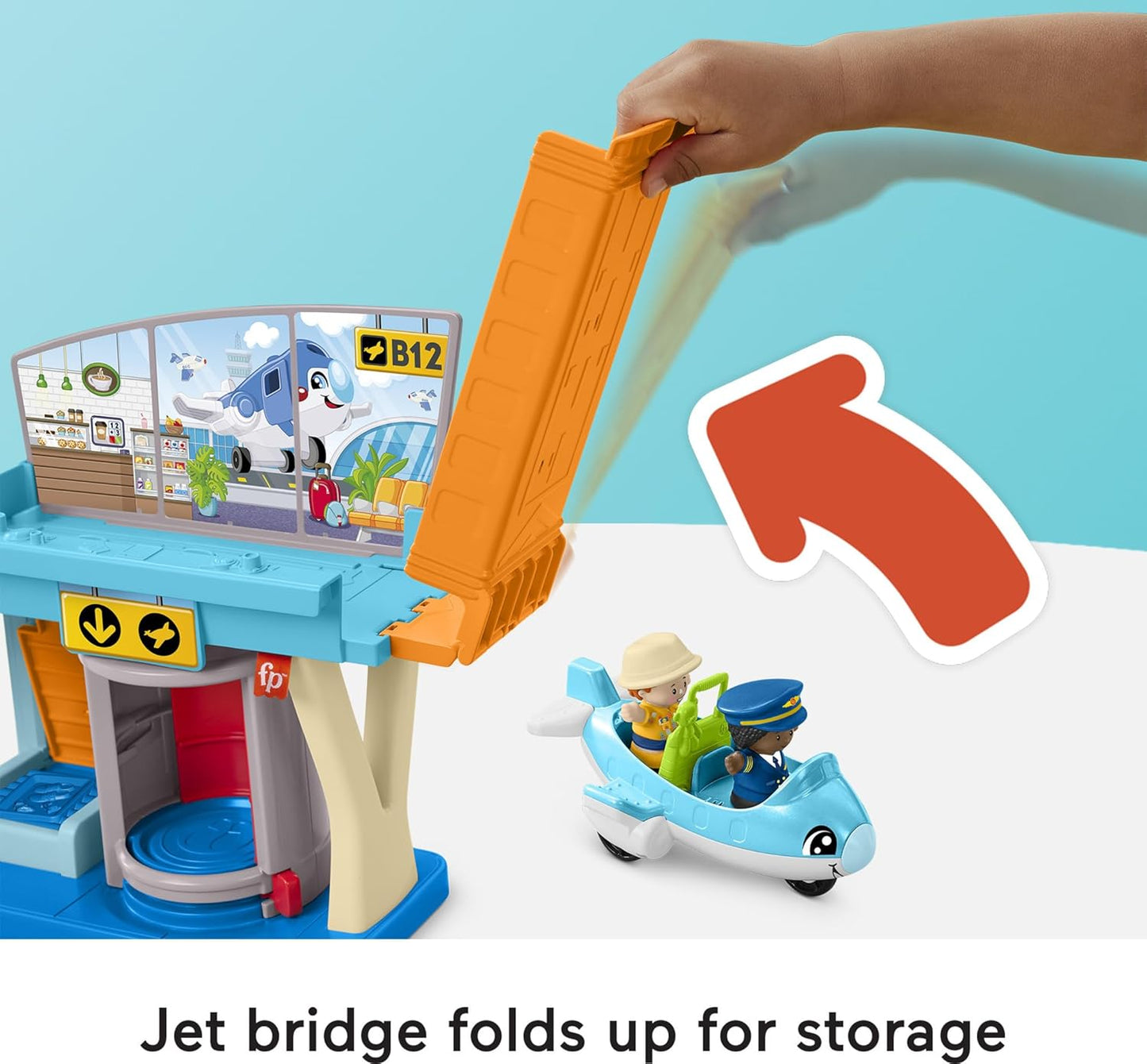 Fisher-Price Little People Toddler Toy Everyday Adventures Airport Playset (JFW61)